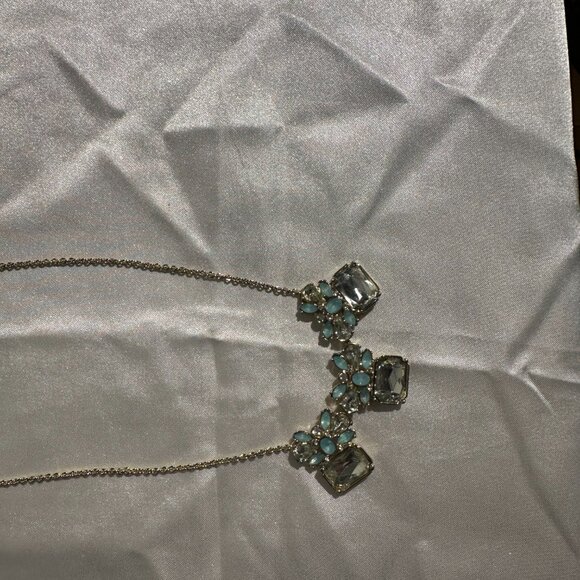 ✨Statement Crystal & Aqua Gem Necklace✨ - Picture 4 of 7